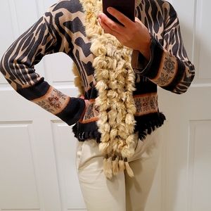 Champagne color rabbit fur scarf